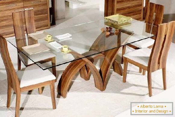 дизайнерський скляний обідній стіл, фото 17