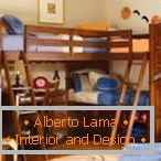 Багатофункціональна дитячі меблі з двоповерховим ліжком
