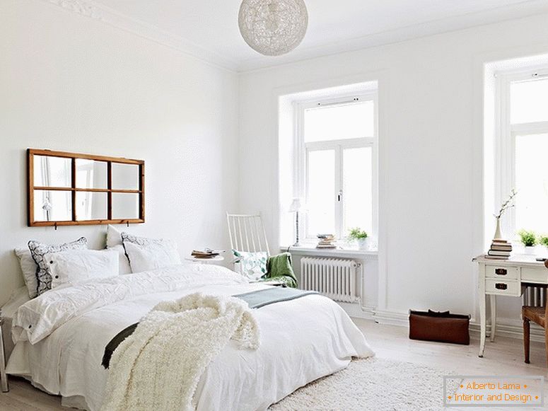 Інтер'єр сучасної спальні квартири в Швеції