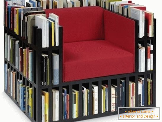 Кресло с ячейками для книг