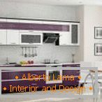 Простора фіолетово-біла кухня