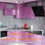 Дизайн сіро-фіолетовою кухні