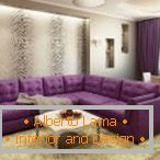 Фіолетовий кутовий диван