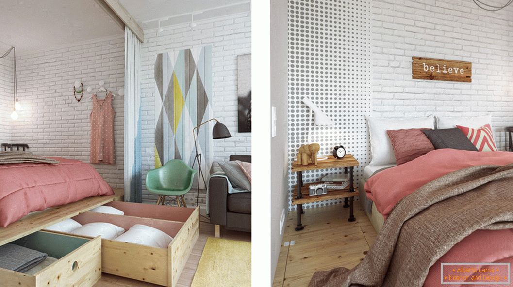 Дизайн спальні в невеликій квартирі в Москві