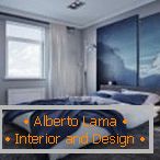 Дизайн синьою спальні для молодої пари