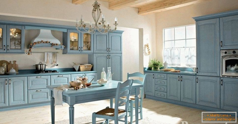 меблі в кухне голубого цвета