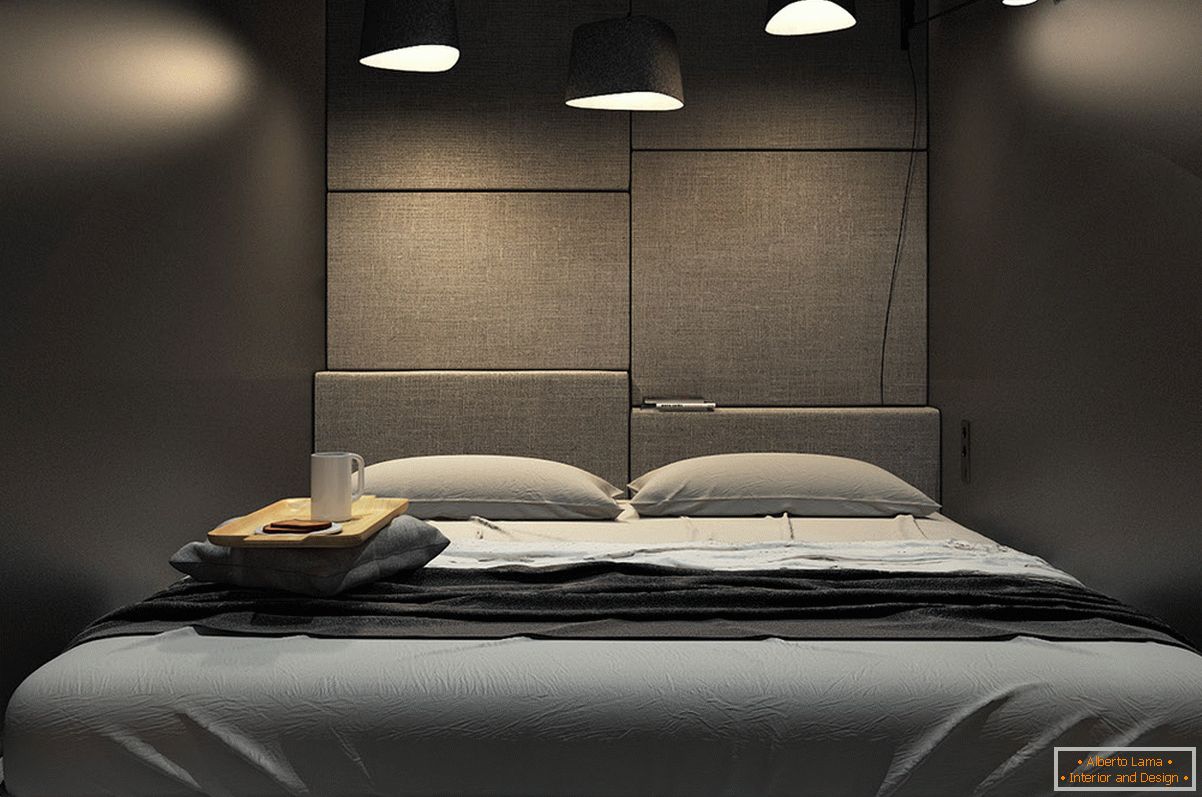 Дизайн спальні для маленької квартири в стилі лофт