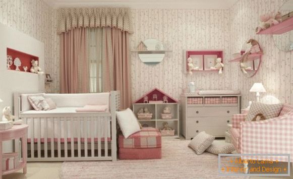 Інтер'єр для дитячої кімнати новонародженого, фото 49