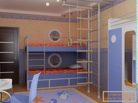 інтер'єр дитячої кімнати для школяра, фото 57