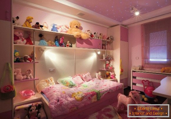 інтер'єр маленької дитячої кімнати для дівчинки
