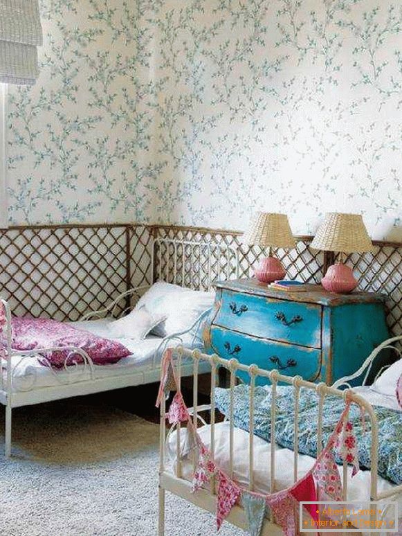 інтер'єр дитячої кімнати з двома ліжками, фото 59