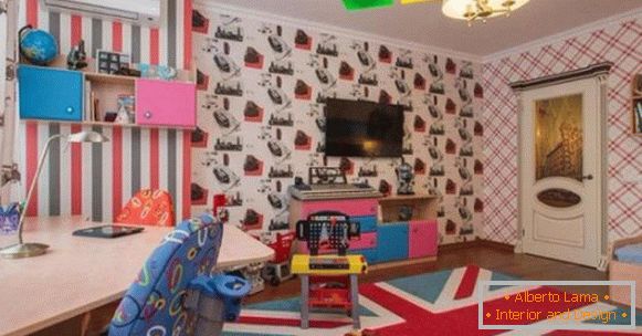 інтер'єр дитячої спальні для мальчика в лондонском стиле