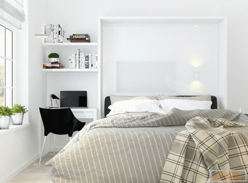 Спальня в стилі білий мінімалізм
