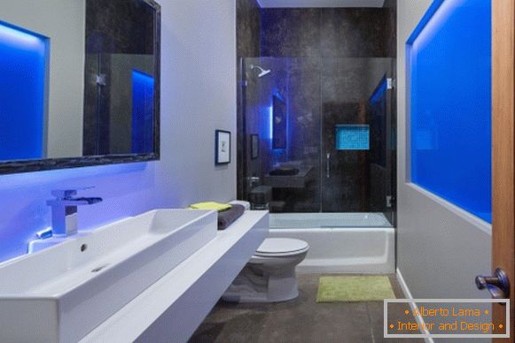 Дизайн в стилі хай тек - фото стильною ванною