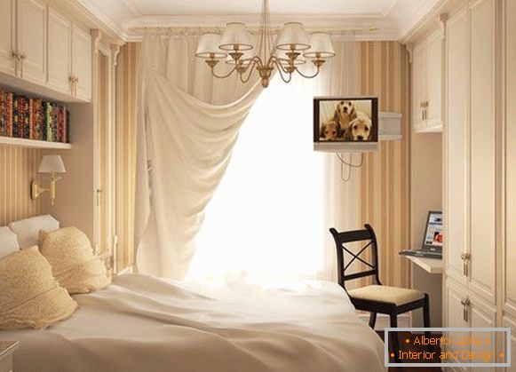 Розкішна спальня в молочному кольорі