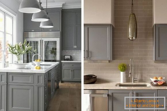 Кухні сірого кольору - фото в інтер'єрі в поєднанні з бежевим