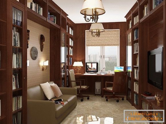 Меблі для кабінету в квартирі в класичному стилі фото 5