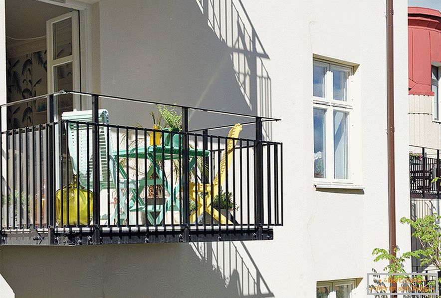 Балкон однокімнатної квартири в Гетеборзі