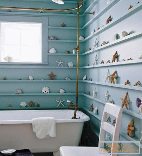 Незвичайний дизайн стін у ванній