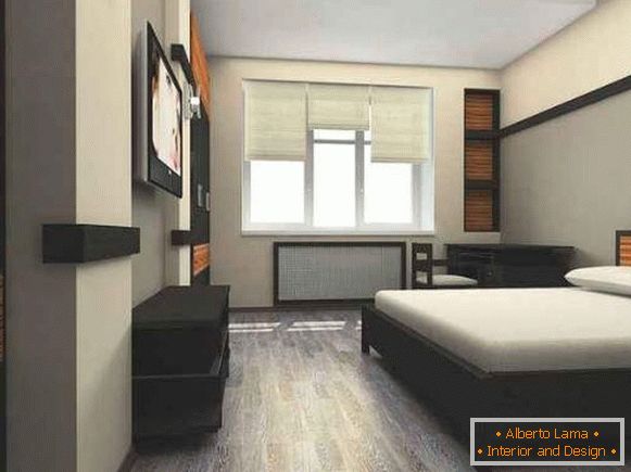 Дизайн спальні двокімнатної квартири в мінімалістському стилі