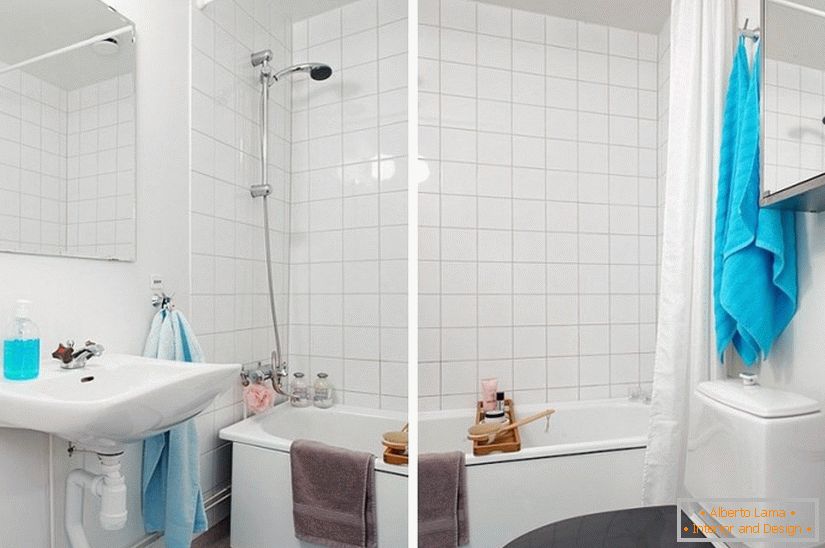 Ванна квартири-студії в скандинавському стилі