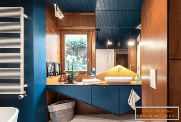 Красиві ванні кімнати - фото в темно-синьому кольорі