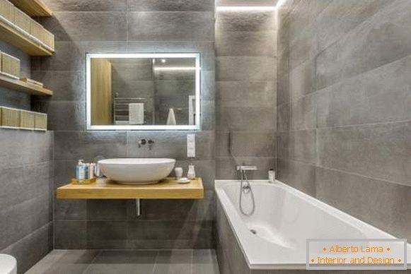 Красива ванна кімната - фото дизайн в стилі хай тек