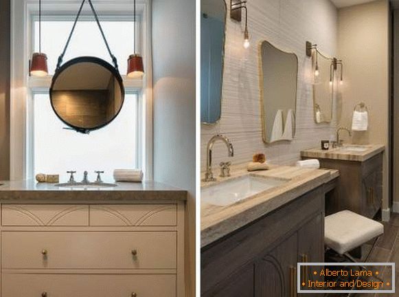 Як красиво зробити ванну кімнату - фото меблів і дзеркал в інтер'єрі