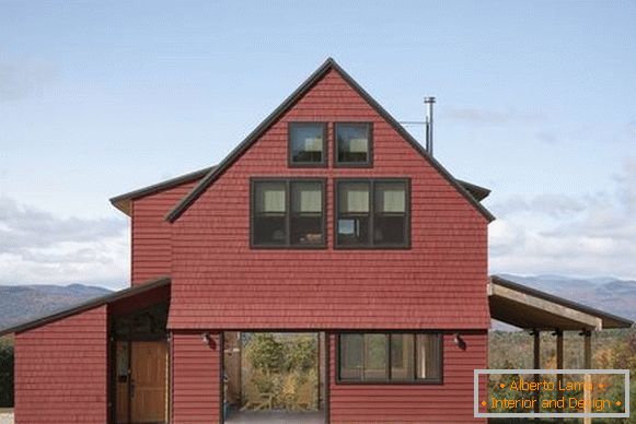 Модні поєднання кольорів даху і фасаду 2016: червоний і чорний