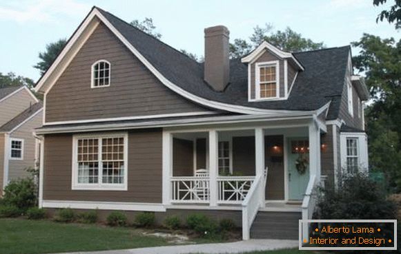Темний сірий колір будинку і даху - фото приватних будинків 2016