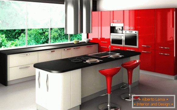 Червоно чорна кухня дизайн фото 31