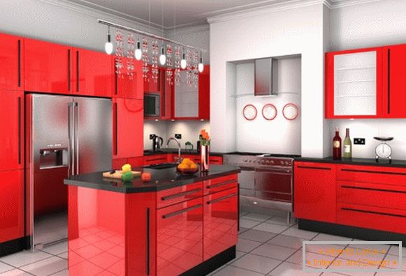 Червоно чорна кухня дизайн фото 32