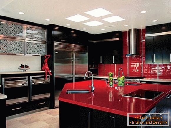 Червоно чорна кухня дизайн фото 33