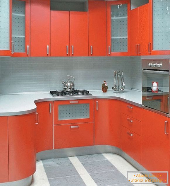Червоно сіра кухня фото 41