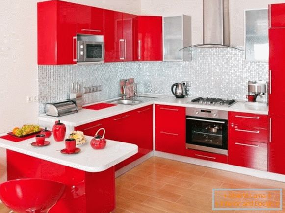 Красная кухня фото 5