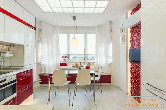 Дизайн квадратної кухні вітальні 20 кв м, фото 25
