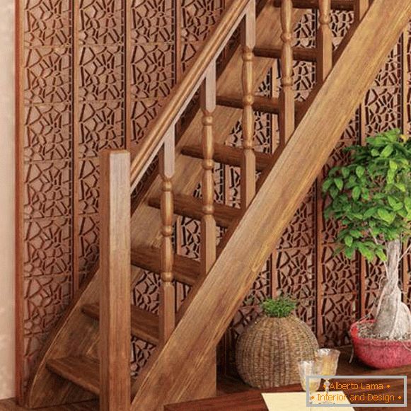 Гарний дизайн сходів в приватному будинку - фото дерев'яної моделі