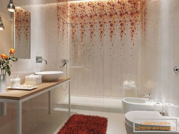 Плитка для ванною з квітковими візерунками