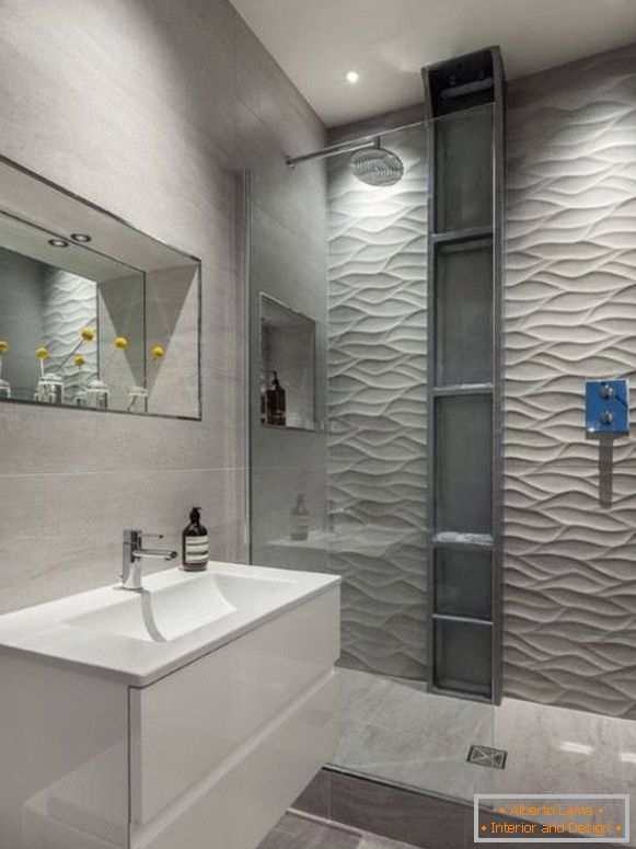 Сірий колір стін в дизайні ванної кімнати