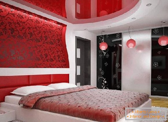 колір натяжної стелі в спальні, фото 18