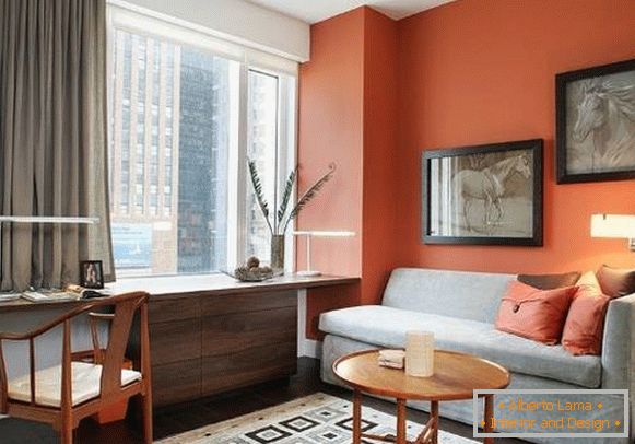 сучасний-домашній-офіс-помаранчевий-колір
