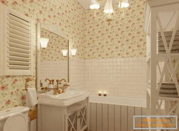 Світла ванна кімната в стилі прованс