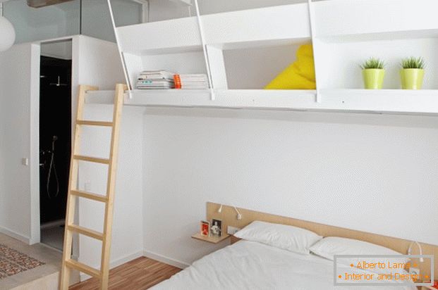 Проект міні квартири: спальня в білому кольорі