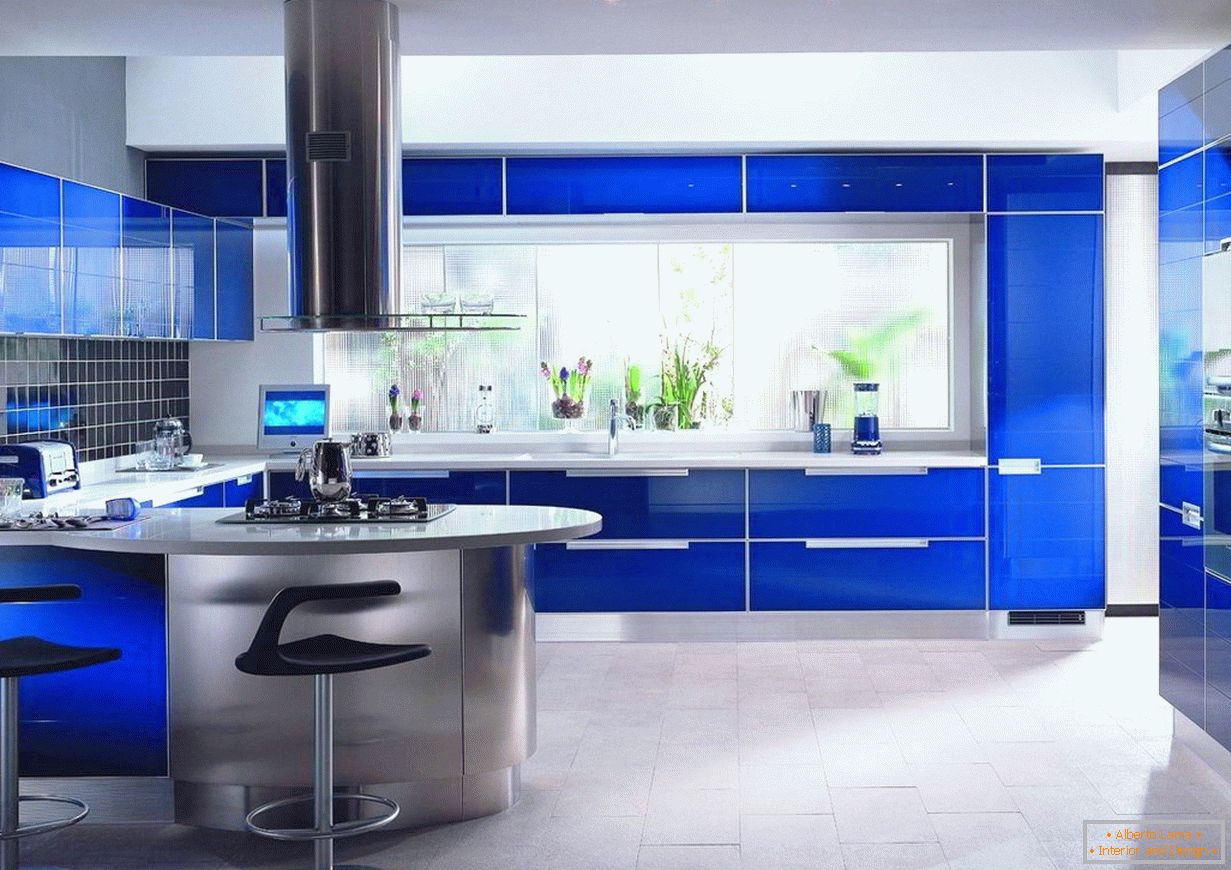 Фасади кухні в синьому кольорі