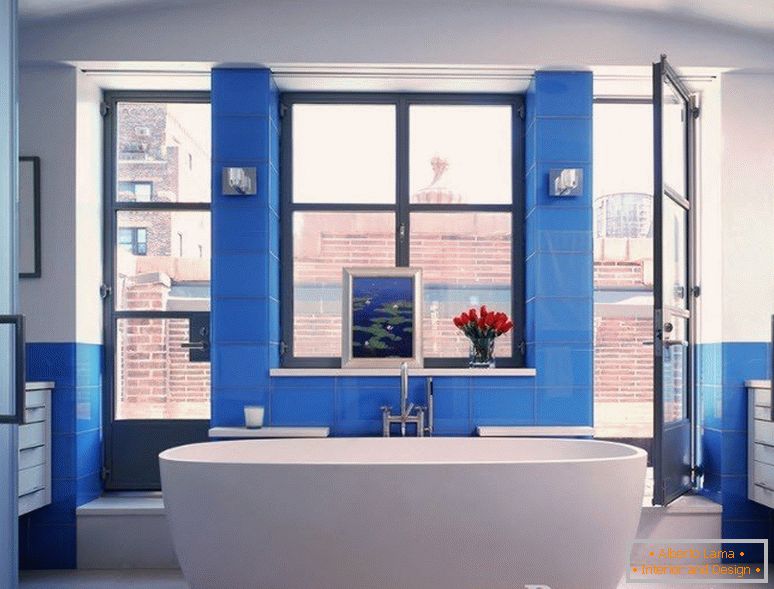 Використання синього кольору в обробці ванни