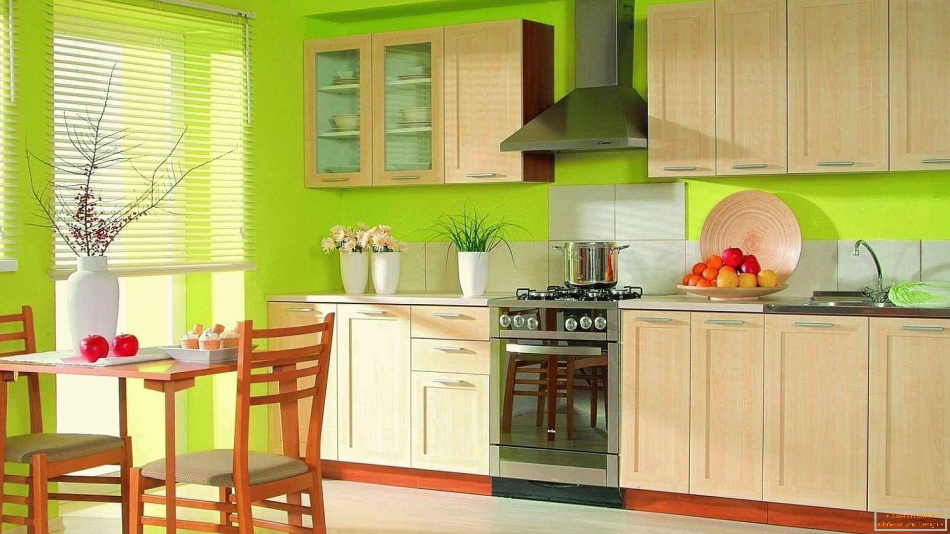Дизайн кухні з контрастними кольорами