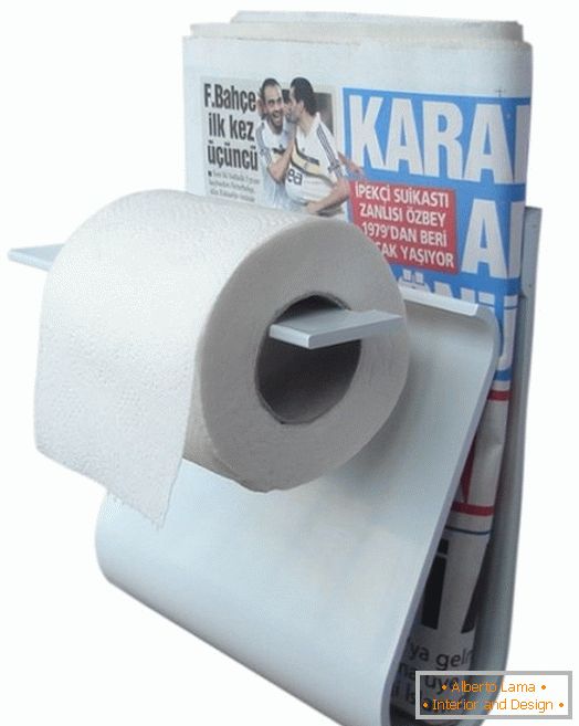 Тримач для туалетного паперу з полицею для газети