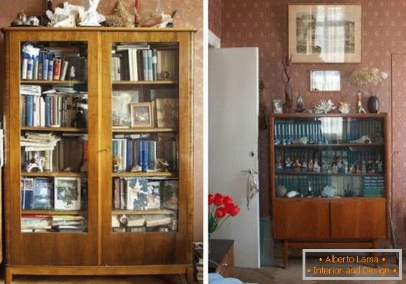 Радянська меблі - книжкові шафи й полиці в інтер'єрі
