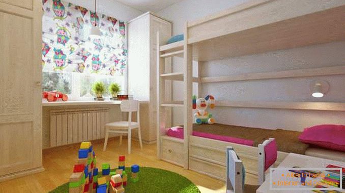 Дизайн двокімнатної квартири з дитячої на двох дітей