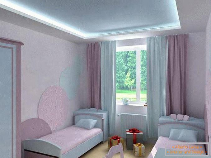 Інтер'єр дитячої з двома ліжками в дизайні двокімнатної квартири